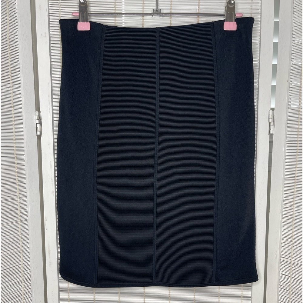 Ralph Lauren Black Label Skirt Ribbed Knit Midi Stretch Thick Black Size S
